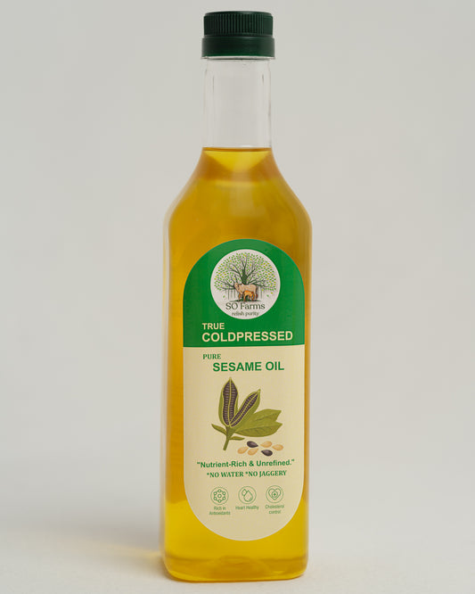 Cold Pressed Sesame Oil (Til Oil) - 100% Pure Traditional | Hyderabad | Sanatana Organic Farms (SOFarms)